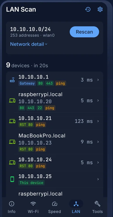 See every device on a subnet you have never seen — NetTools